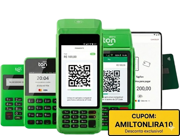 Maquininhas Ton com gorros de Natal